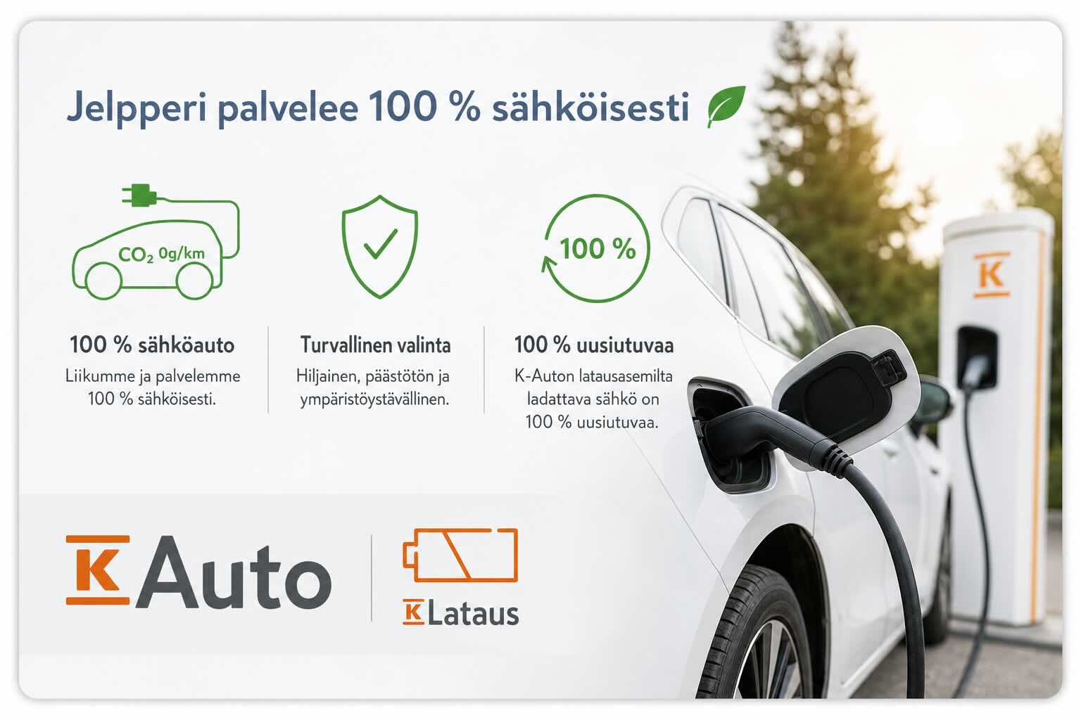 Jelpperi liikkuu asiakaskäynneille sähköautolla